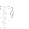 Thumbnail Image 3 of 1/5 CT. T.W. Diamond Twist J-Hoop Earrings in Sterling Silver