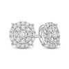 Thumbnail Image 1 of 1/2 CT. T.W. Diamond Double Frame Stud Earrings in 10K White Gold
