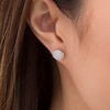 Thumbnail Image 2 of 1/2 CT. T.W. Diamond Double Frame Stud Earrings in 10K White Gold