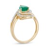 Thumbnail Image 3 of Pear-Shaped Emerald and 1/4 CT. T.W. Diamond Bypass Split Shank Ring in 10K Gold