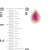 Thumbnail Image 3 of Pear-Shaped Ruby and 1/8 CT. T.W. Diamond Frame Stud Earrings in 10K Gold