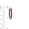 Thumbnail Image 3 of Oval Garnet Inside-Out Hoop Earrings in Sterling Silver