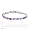 Thumbnail Image 3 of Sideways Oval Amethyst Tennis Bracelet in Sterling Silver - 7.25"