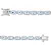 Thumbnail Image 2 of Sideways Oval Blue Topaz Tennis Bracelet in Sterling Silver - 7.5"