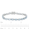 Thumbnail Image 3 of Sideways Oval Blue Topaz Tennis Bracelet in Sterling Silver - 7.5"