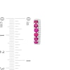 Thumbnail Image 3 of Lab-Created Ruby and White Sapphire Double Row Hoop Earrings in Sterling Silver