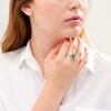 Thumbnail Image 2 of Oval Lab-Created Emerald and White Sapphire Double Frame Ring in Sterling Silver