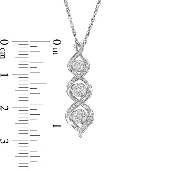 1/4 CT. T.w. Composite Diamond Spiral Twist Pendant in Sterling Silver