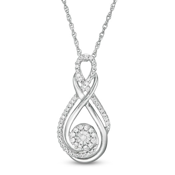 1/4 CT. T.w. Diamond Curlicue Infinity Pendant in Sterling Silver