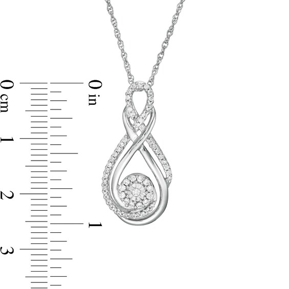 1/4 CT. T.w. Diamond Curlicue Infinity Pendant in Sterling Silver