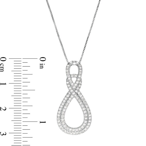 1/2 CT. T.w. Diamond Double Infinity Loop Pendant in 10K White Gold