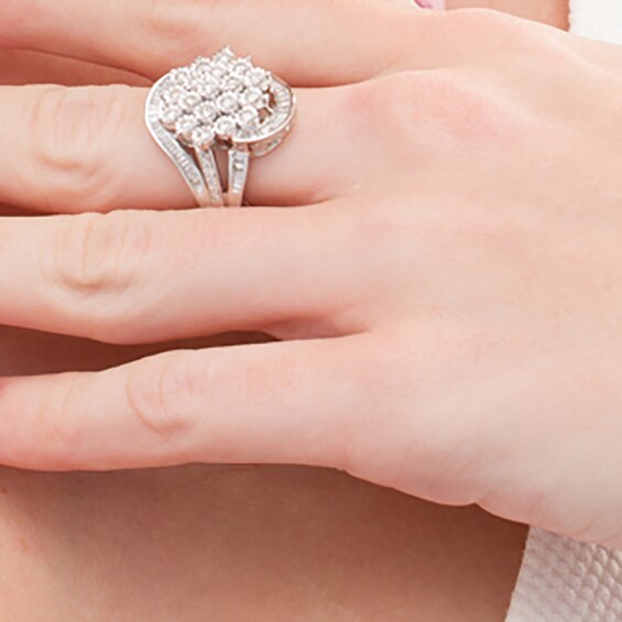 1 CT. T.w. Composite Diamond Bypass Ring in Sterling Silver
