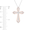 Thumbnail Image 3 of 3/4 CT. T.W. Diamond Flared Cross Pendant in 10K Two-Tone Gold