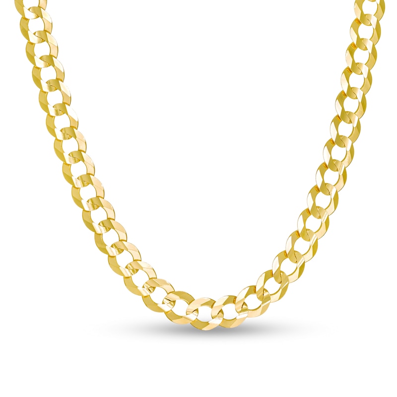 Zales Men's 7.0mm Curb Chain Necklace in Hollow 14K Gold - 22