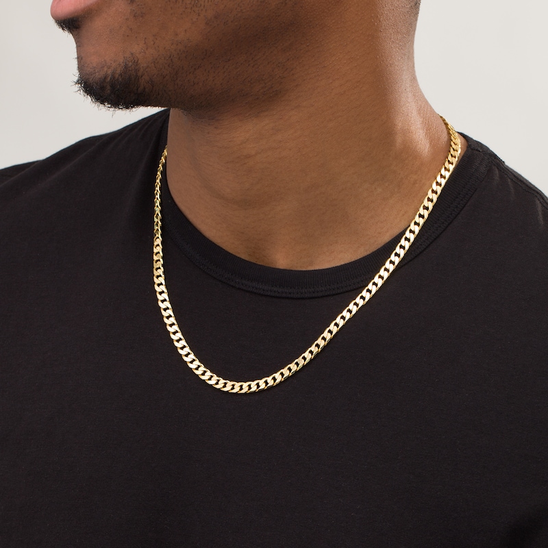 Main Image 2 of Made in Italy Men's 6.3mm Curb Chain Necklace in 10K Gold - 24"
