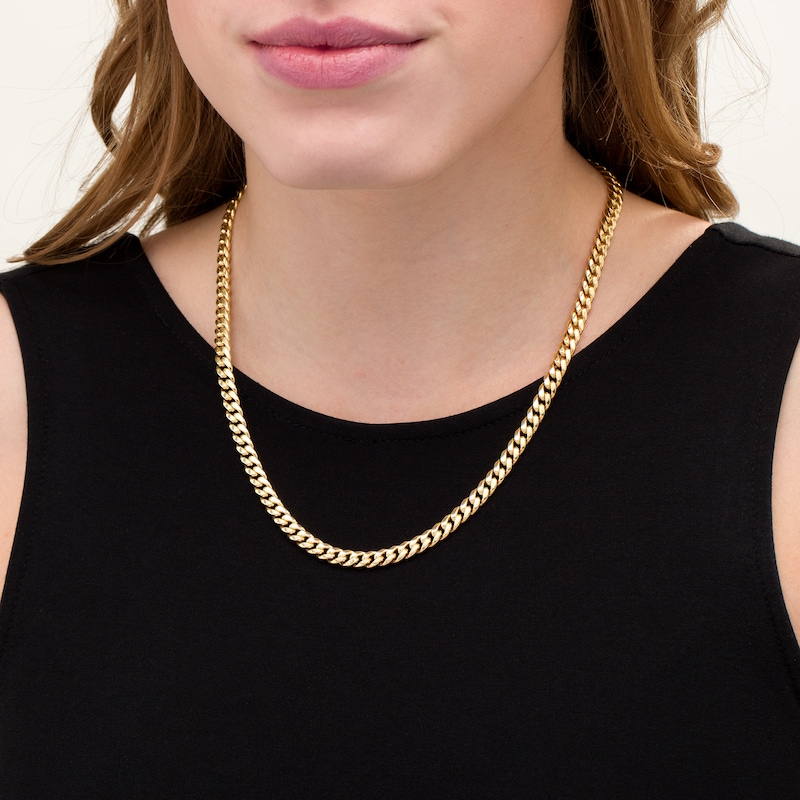 Made in Italy Hollow 6.2mm Cuban Curb Chain Necklace in 10K Gold - 20"