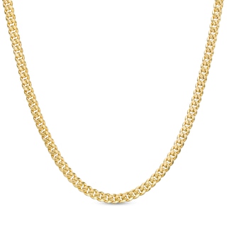 Italian Gold 4.5mm Cuban Curb Chain Necklace in Hollow 10K Gold - 22"