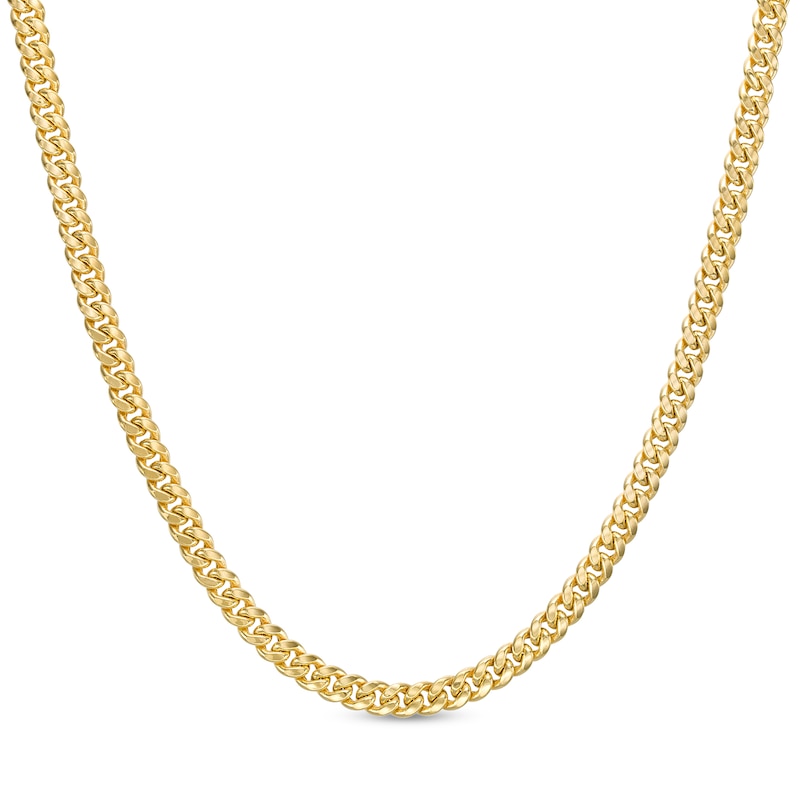 Italian Gold 4.5mm Cuban Curb Chain Necklace in Hollow 10K Gold - 22"