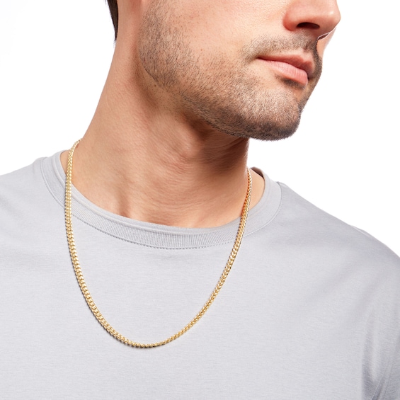 Italian Gold 4.5mm Cuban Curb Chain Necklace in Hollow 10K Gold - 22"