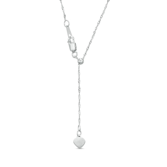 Made in Italy 1.0mm Adjustable Singapore Chain Necklace in 14K White Gold - 22"