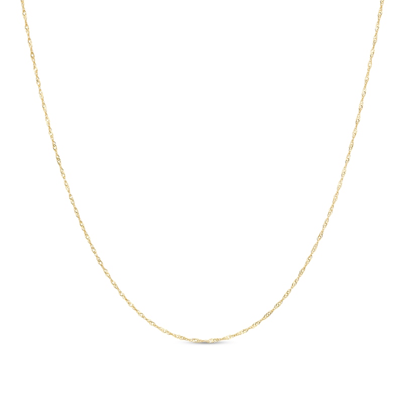 Made in Italy 1.0mm Adjustable Singapore Chain Necklace in 14K Gold - 22"