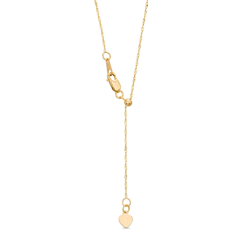 Made in Italy 1.0mm Adjustable Singapore Chain Necklace in 14K Gold - 22"