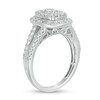 Thumbnail Image 3 of 1-1/4 CT. T.W. Composite Diamond Cushion Frame Split Shank Engagement Ring in 14K White Gold