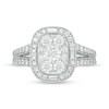 Thumbnail Image 4 of 1-1/4 CT. T.W. Composite Diamond Cushion Frame Split Shank Engagement Ring in 14K White Gold