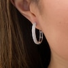 Thumbnail Image 2 of 1 CT. T.W. Diamond Multi-Row Hoop Earrings in 10K White Gold
