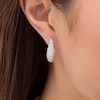 Thumbnail Image 2 of 1 CT. T.W. Diamond Oval Graduated Hoop Earrings in Sterling Silver