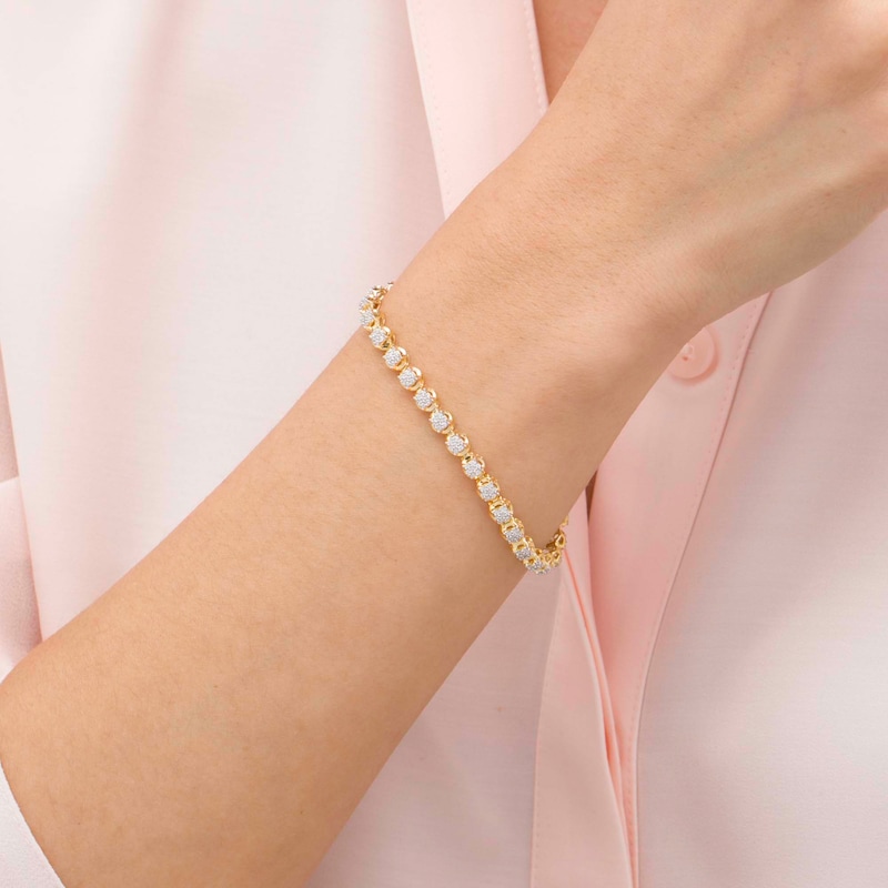 Main Image 2 of 1 CT. T.W. Composite Diamond Tennis Bracelet in 10K Gold