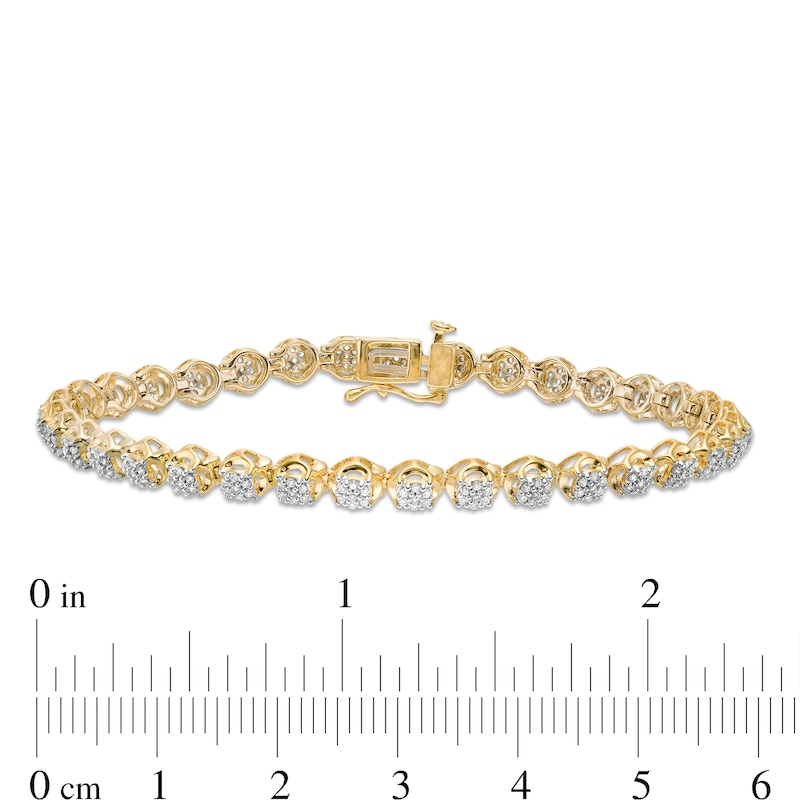 Main Image 4 of 1 CT. T.W. Composite Diamond Tennis Bracelet in 10K Gold