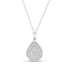 Thumbnail Image 1 of 1/2 CT. T.W. Composite Diamond Double Teardrop Frame Pendant in 10K White Gold