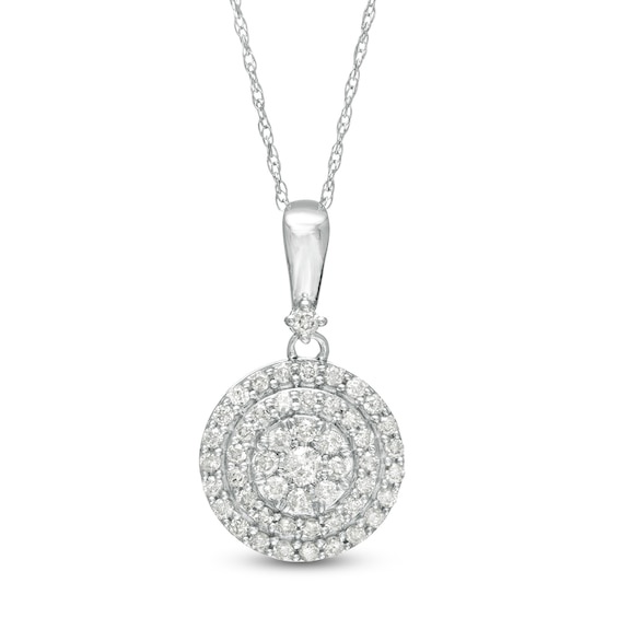 1/2 CT. T.w. Composite Diamond Double Frame Pendant in 10K White Gold