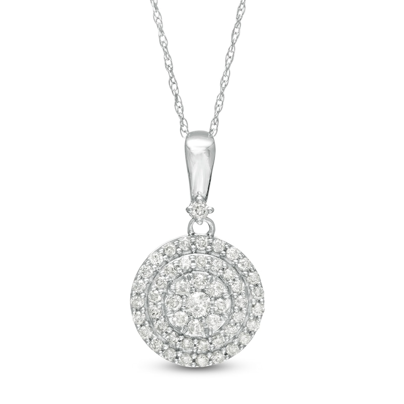 Main Image 1 of 1/2 CT. T.W. Composite Diamond Double Frame Pendant in 10K White Gold