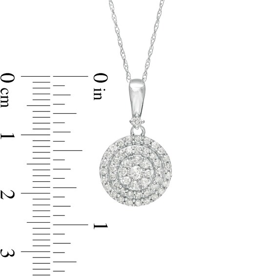 1/2 CT. T.w. Composite Diamond Double Frame Pendant in 10K White Gold
