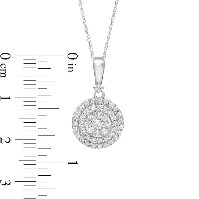 Main Image 3 of 1/2 CT. T.W. Composite Diamond Double Frame Pendant in 10K White Gold