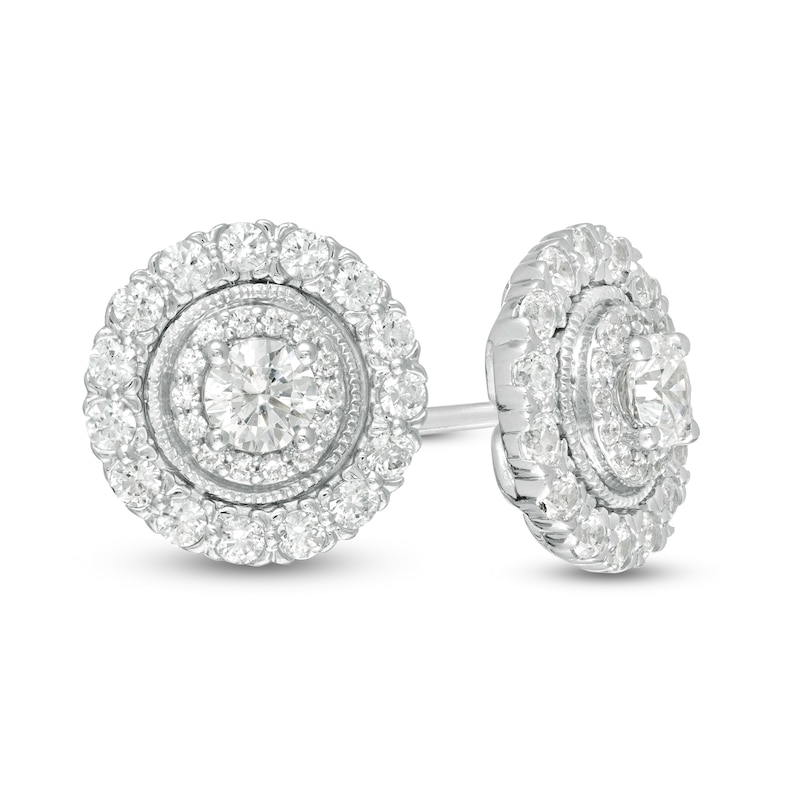 Main Image 1 of 1 CT. T.W. Diamond Vintage-Style Stud Earrings in 10K White Gold