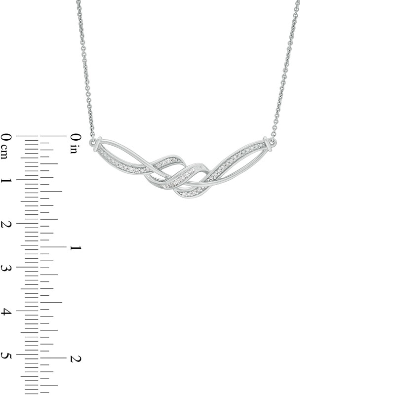 1/5 CT. T.W. Diamond Twist Necklace in Sterling Silver