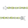 Thumbnail Image 2 of Sideways Oval Peridot Tennis Bracelet in Sterling Silver - 7.25"