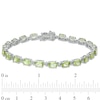 Thumbnail Image 3 of Sideways Oval Peridot Tennis Bracelet in Sterling Silver - 7.25"