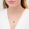 Thumbnail Image 2 of 5.5mm Lab-Created Emerald and 1/15 CT. T.W. White and Black Diamond Clover Pendant in Sterling Silver