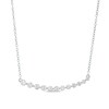 Thumbnail Image 1 of 1 CT. T.W. Graduated Diamond Curved Bar Necklace in 10K White Gold