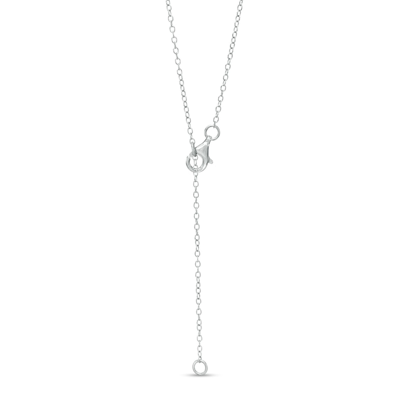 Main Image 3 of 1 CT. T.W. Graduated Diamond Curved Bar Necklace in 10K White Gold