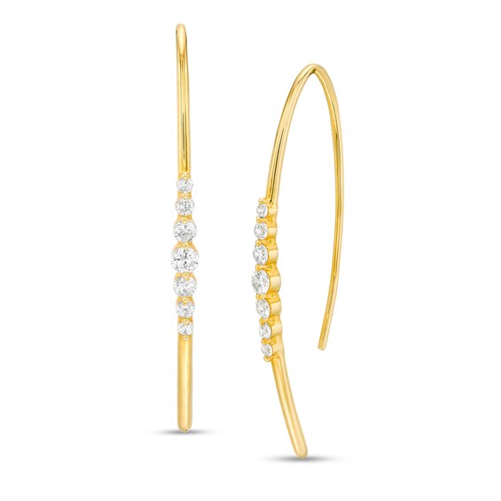 1/2 CT. T.w. Graduated Diamond Threader Earrings in 10K Gold
