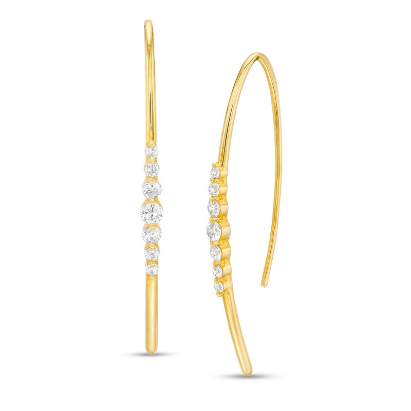 Main Image 1 of 1/2 CT. T.W. Graduated Diamond Threader Earrings in 10K Gold