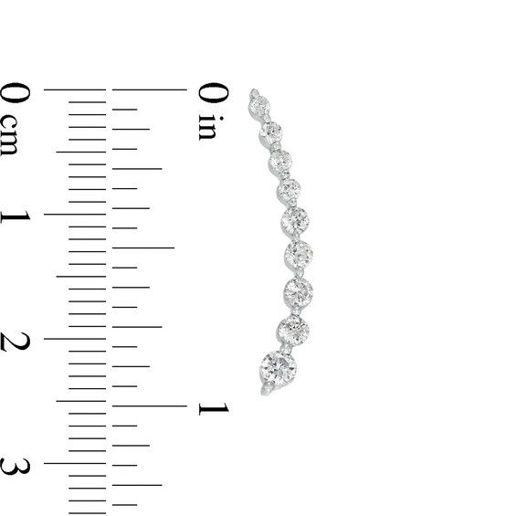3/4 CT. T.W. Journey Diamond Crawler Earrings in 10K White Gold 3/4 CT. T.W. Journey Diamond Crawler Earrings in 10K White Gold