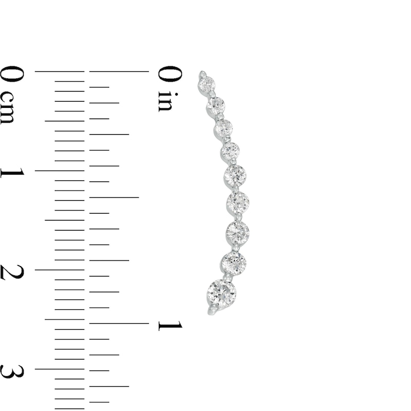 Main Image 3 of 3/4 CT. T.W. Journey Diamond Crawler Earrings in 10K White Gold