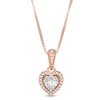 Thumbnail Image 1 of 1/8 CT. T.W. Diamond Heart Pendant in 10K Rose Gold