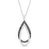Thumbnail Image 1 of 1/5 CT. T.W. Enhanced Black and White Diamond Double Teardrop Pendant in Sterling Silver